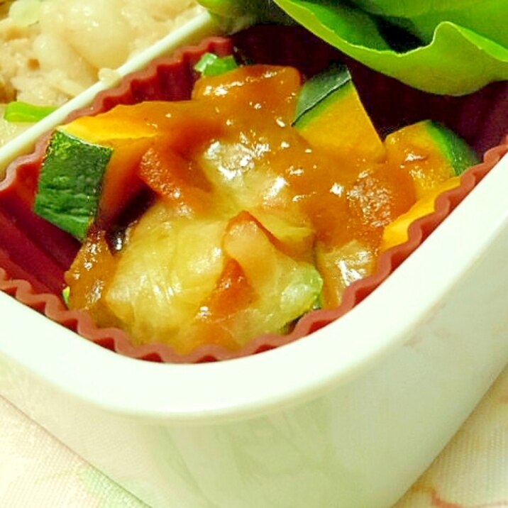 お弁当にも❤レンジで南瓜とカレーの粒胡椒❤